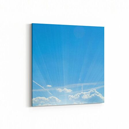 Olla 15591K Gökyüzü Bulut Görseli  Kare Kanvas Tablo (Ölçü: 30X30)