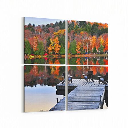 Olla 13997K4 Doğa / Manzara Görseli Kare 4'lü Kanvas Tablo (Ölçü: 145X145)