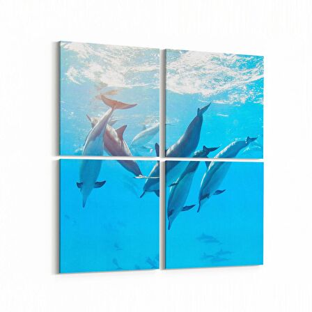 Olla 12865K4 Deniz / Okyanus Görseli Kare 4'lü Kanvas Tablo (Ölçü: 65X65)