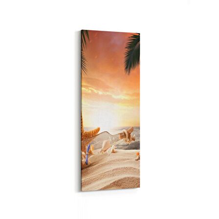 Olla 16038DI Günbatımı Görseli Dikey İnce Kanvas Tablo (Ölçü: 40X120)