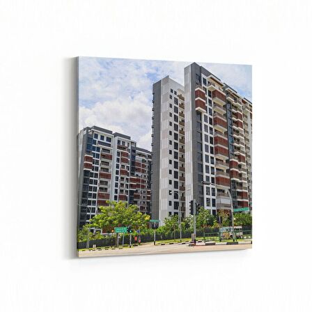 Olla 18944K Yapı Görseli Kare Kanvas Tablo (Ölçü: 25X25)