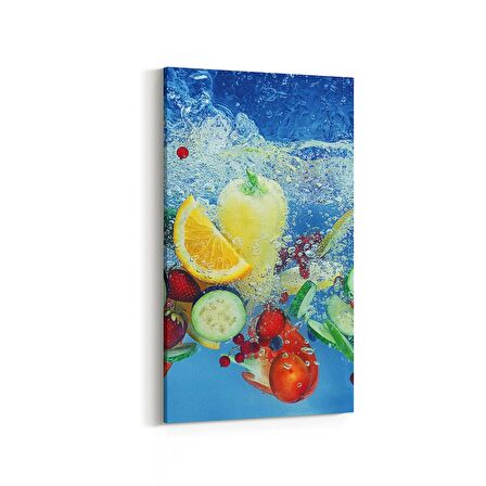 Olla 15213DD Gıda Görseli Dikey Dar Kanvas Tablo (Ölçü: 40X80)