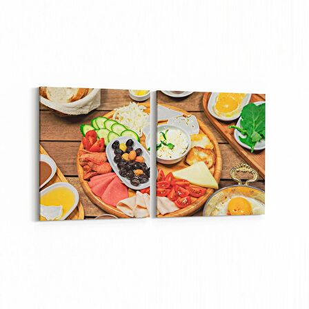 Olla 14967K2Y Gıda Görseli Kare 2'li Yatay Kanvas Tablo (Ölçü: 85X40)
