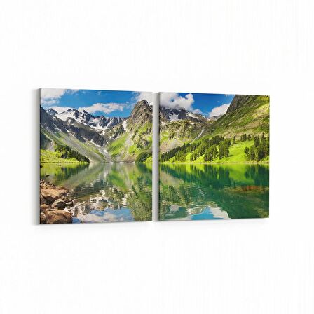 Olla 13685K2Y Doğa / Manzara Görseli Kare 2'li Yatay Kanvas Tablo (Ölçü: 125X60)