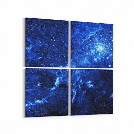 Olla 14692K4 Gece Gökyüzü Görseli Kare 4'lü Kanvas Tablo (Ölçü: 105X105)