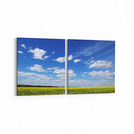 Olla 13965K2Y Doğa / Manzara Görseli Kare 2'li Yatay Kanvas Tablo (Ölçü: 65X30)