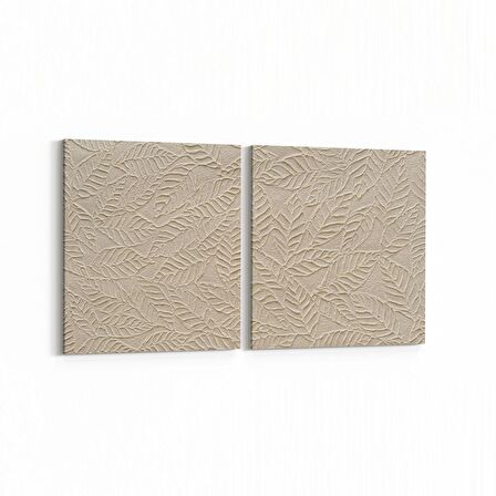 Olla 10049K2Y Abstract 3 Boyut Görsel Kare 2'li Yatay Kanvas Tablo (Ölçü: 105X50)