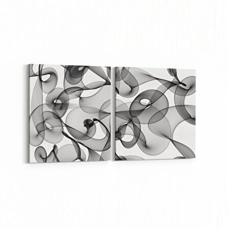 Olla 10175K2Y Abstract Görsel Kare 2'li Yatay Kanvas Tablo (Ölçü: 65X30)
