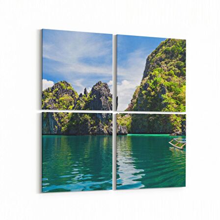 Olla 14041K4 Doğa / Manzara Görseli Kare 4'lü Kanvas Tablo (Ölçü: 65X65)