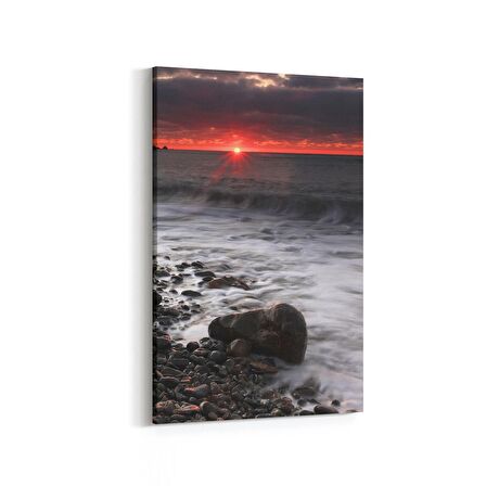 Olla 16129D Günbatımı Görseli Dikey Kanvas Tablo (Ölçü: 100X150)