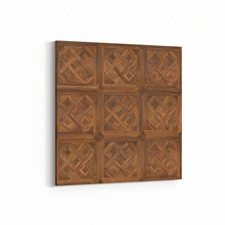 Olla 11984K Ahşap Desen Görseli Kare Kanvas Tablo (Ölçü: 25X25)