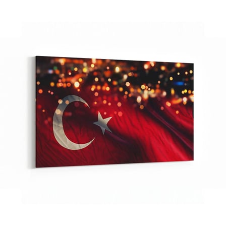 Olla 17550Y Türk Bayrağı Görseli Yatay Kanvas Tablo (Ölçü: 120X80)