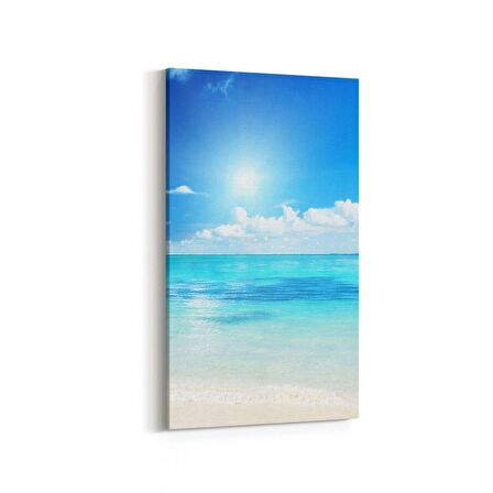 Olla 16619DD Kumsal / Sahil Görseli Dikey Dar Kanvas Tablo (Ölçü: 60X120)