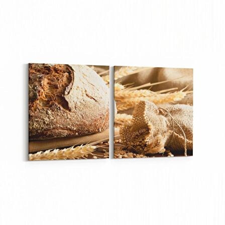 Olla 15271K2Y Gıda Görseli Kare 2'li Yatay Kanvas Tablo (Ölçü: 85X40)
