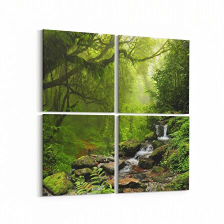 Olla 13737K4 Doğa / Manzara Görseli Kare 4'lü Kanvas Tablo (Ölçü: 145X145)