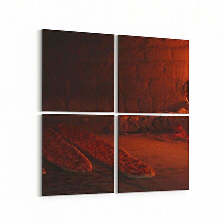 Olla 14973K4 Gıda Görseli Kare 4'lü Kanvas Tablo (Ölçü: 65X65)