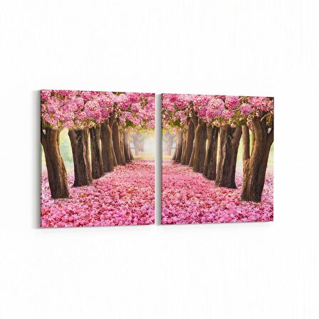 Olla 14370K2Y Doğa / Manzara Görseli Kare 2'li Yatay Kanvas Tablo (Ölçü: 145X70)