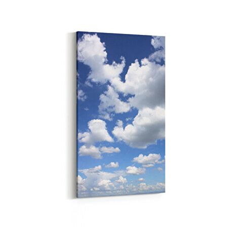 Olla 15500DD Gökyüzü Bulut Görseli  Dikey Dar Kanvas Tablo (Ölçü: 30X60)