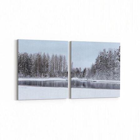 Olla 13610K2Y Doğa / Manzara Görseli Kare 2'li Yatay Kanvas Tablo (Ölçü: 85X40)