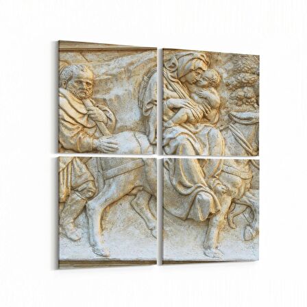Olla 16248K4 Heykel / Sanat Görseli Kare 4'lü Kanvas Tablo (Ölçü: 145X145)