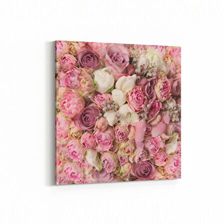Olla 11558K Çiçek Görseli Kare Kanvas Tablo (Ölçü: 30X30)