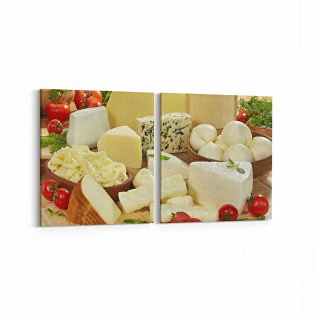 Olla 15158K2Y Gıda Görseli Kare 2'li Yatay Kanvas Tablo (Ölçü: 65X30)