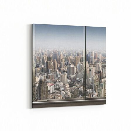 Olla 18982K Yapı Görseli Kare Kanvas Tablo (Ölçü: 25X25)