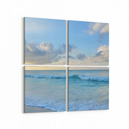 Olla 16479K4 Kumsal / Sahil Görseli Kare 4'lü Kanvas Tablo (Ölçü: 145X145)