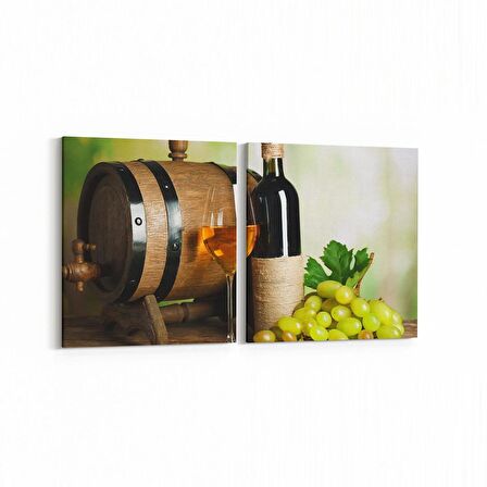 Olla 15160K2Y Gıda Görseli Kare 2'li Yatay Kanvas Tablo (Ölçü: 65X30)