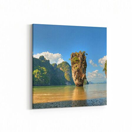 Olla 16635K Kumsal / Sahil Görseli Kare Kanvas Tablo (Ölçü: 25X25)