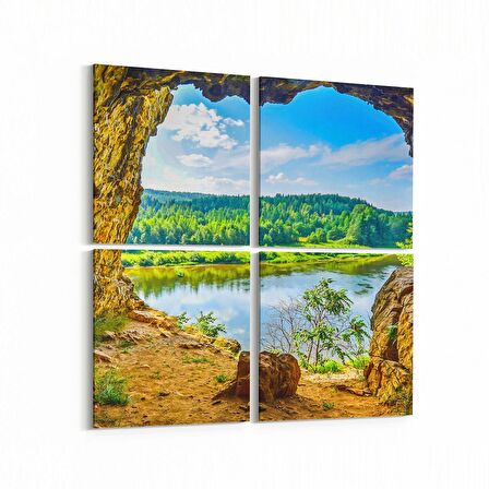 Olla 13185K4 Doğa / Manzara Görseli Kare 4'lü Kanvas Tablo (Ölçü: 145X145)