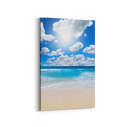 Olla 16352D Kumsal / Sahil Görseli Dikey Kanvas Tablo (Ölçü: 60X90)
