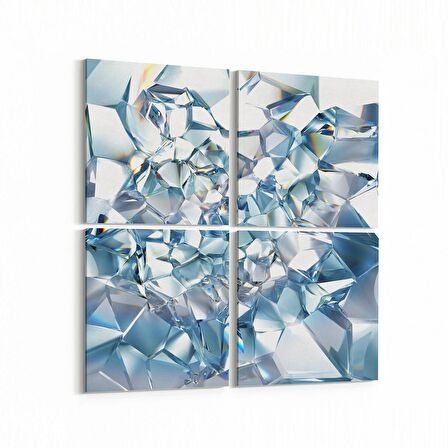 Olla 10083K4 Abstract Görsel Kare 4'lü Kanvas Tablo (Ölçü: 105X105)