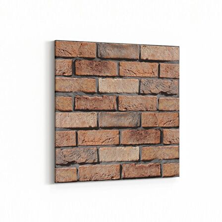 Olla 17418K Taş / Tuğla Görseli Kare Kanvas Tablo (Ölçü: 25X25)