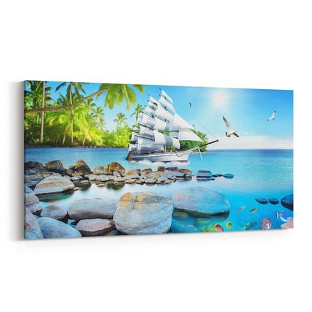 Olla 13642YD Doğa / Manzara Görseli Yatay Dar Kanvas Tablo (Ölçü: 60X30)