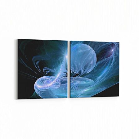 Olla 10361K2Y Abstract Görsel Kare 2'li Yatay Kanvas Tablo (Ölçü: 145X70)