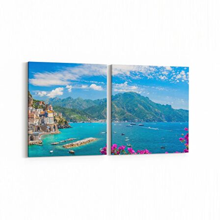 Olla 13475K2Y Doğa / Manzara Görseli Kare 2'li Yatay Kanvas Tablo (Ölçü: 145X70)