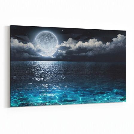 Olla 14717Y Gece Gökyüzü Görseli Yatay Kanvas Tablo (Ölçü: 120X80)