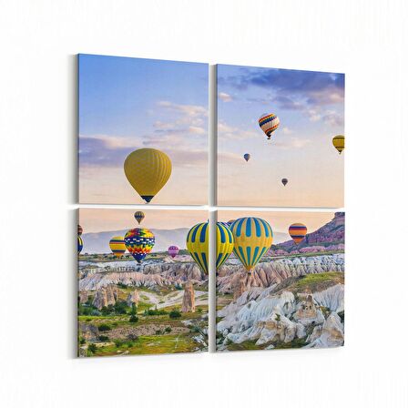 Olla 14422K4 Doğa / Manzara Görseli Kare 4'lü Kanvas Tablo (Ölçü: 145X145)