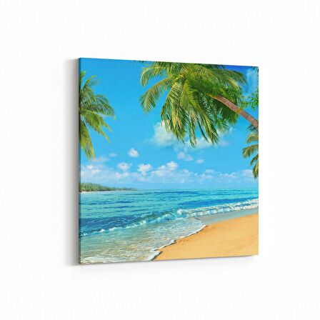 Olla 16502K Kumsal / Sahil Görseli Kare Kanvas Tablo (Ölçü: 30X30)