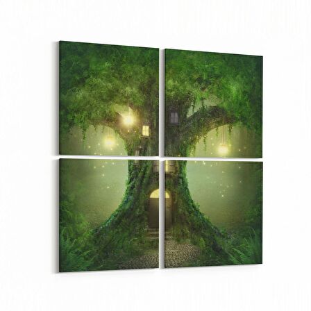 Olla 13557K4 Doğa / Manzara Görseli Kare 4'lü Kanvas Tablo (Ölçü: 145X145)