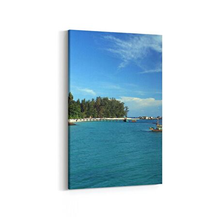 Olla 16511D Kumsal / Sahil Görseli Dikey Kanvas Tablo (Ölçü: 20X30)