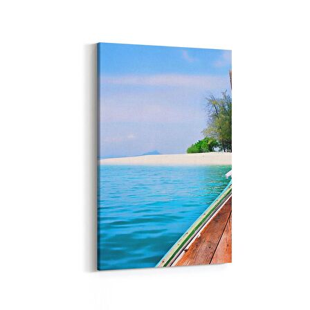 Olla 16523D Kumsal / Sahil Görseli Dikey Kanvas Tablo (Ölçü: 70X105)
