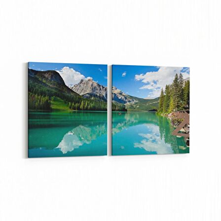Olla 14594K2Y Doğa / Manzara Görseli Kare 2'li Yatay Kanvas Tablo (Ölçü: 145X70)