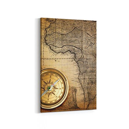 Olla 16209D Harita Görseli Dikey Kanvas Tablo (Ölçü: 60X90)