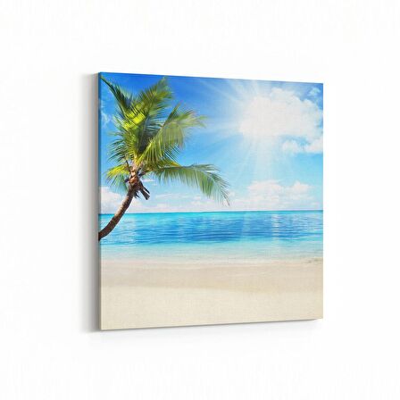 Olla 16518K Kumsal / Sahil Görseli Kare Kanvas Tablo (Ölçü: 25X25)