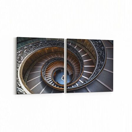 Olla 10270K2Y Abstract Girdap Görsel Kare 2'li Yatay Kanvas Tablo (Ölçü: 85X40)