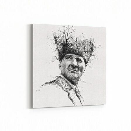 Olla 12405K Mustafa Kemal Atatürk Kare Kanvas Tablo (Ölçü: 25X25)