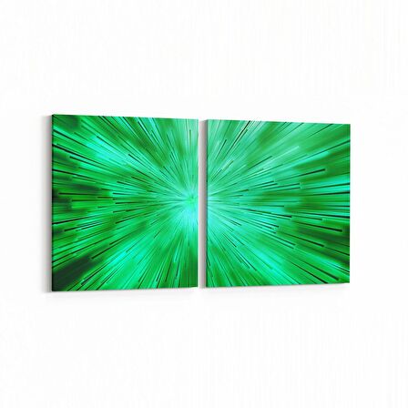 Olla 10374K2Y Abstract Görsel Kare 2'li Yatay Kanvas Tablo (Ölçü: 65X30)