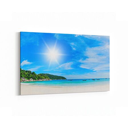 Olla 16457Y Kumsal / Sahil Görseli Yatay Kanvas Tablo (Ölçü: 45X30)